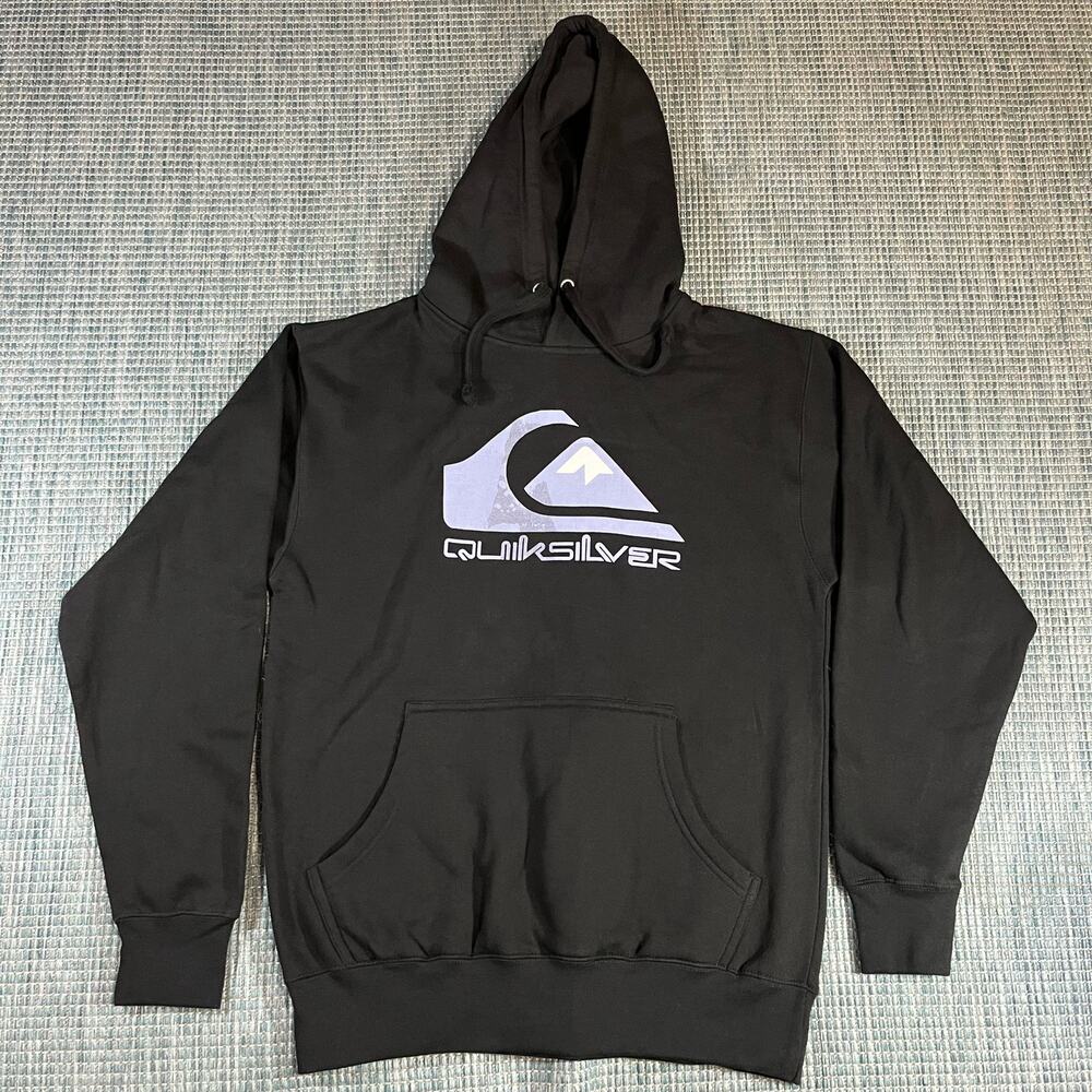 Quicksilver Black Pullover Hoodie Men’s Sz M‎ New